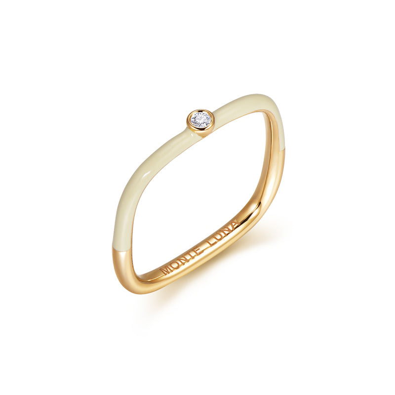 Limitless Color Enamel Ring-925 Sterling Silver Ring with Lab Grown Diamond