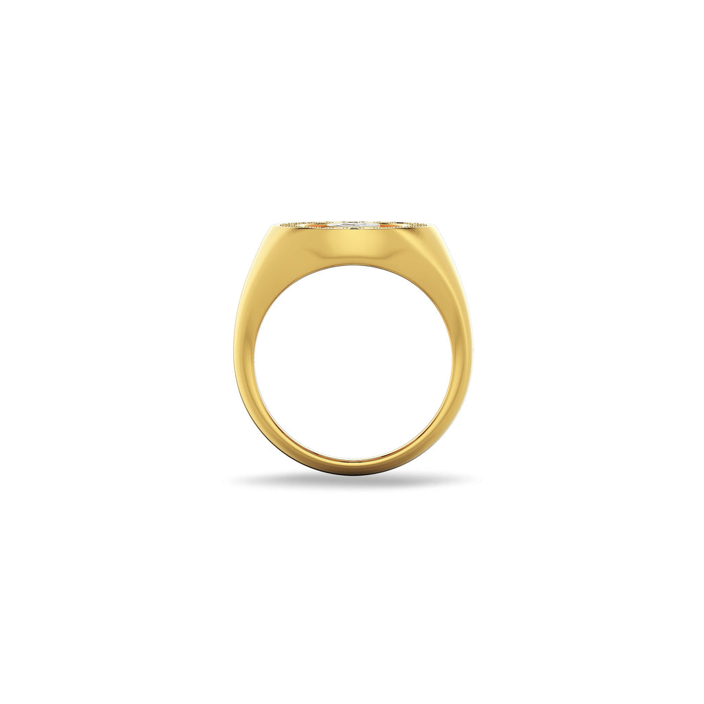 Personalized Initial Signet Ring | 18K Gold Plated Monogram Ring with Custom Letter Engraving