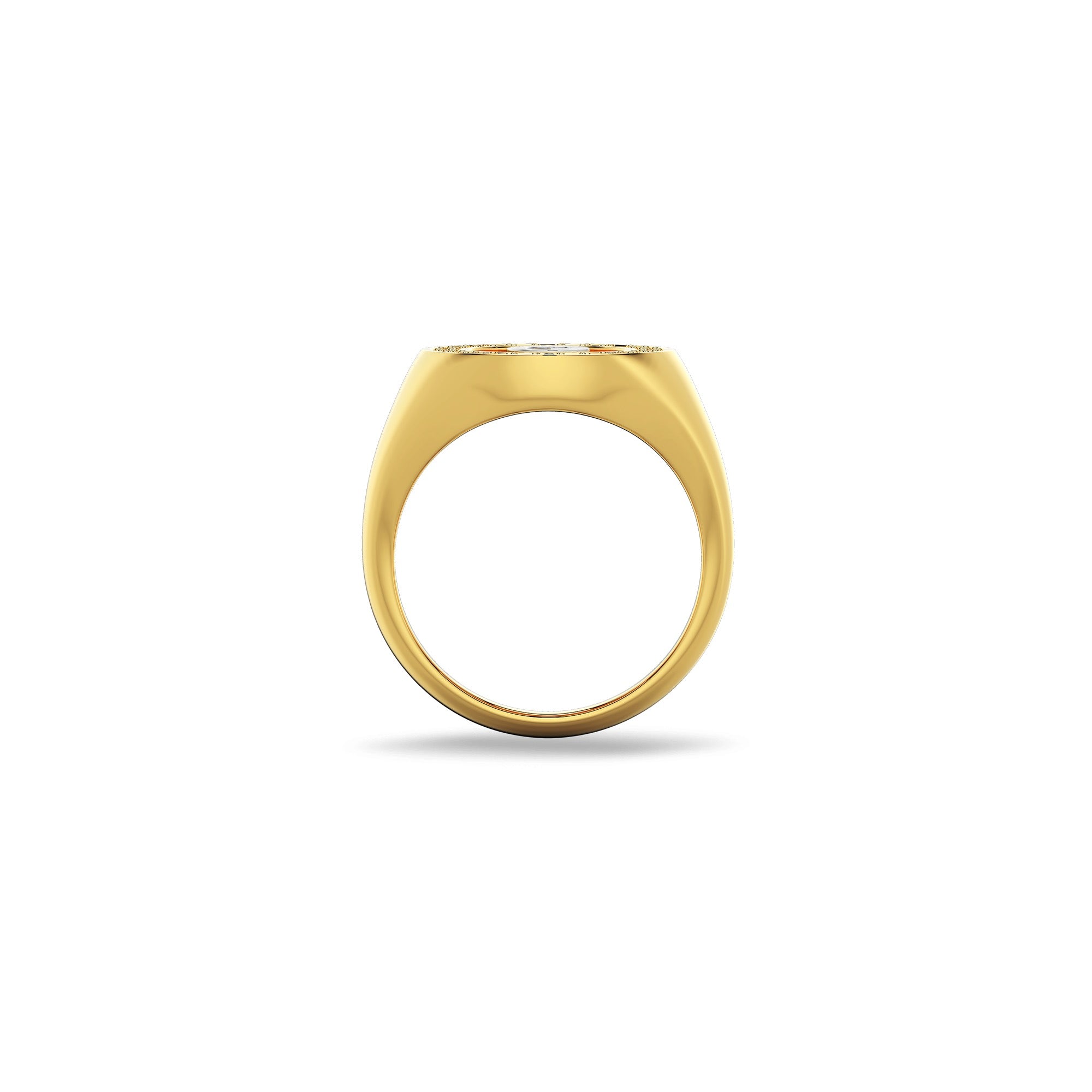 Personalized Initial Signet Ring | 18K Gold Plated Monogram Ring with Custom Letter Engraving