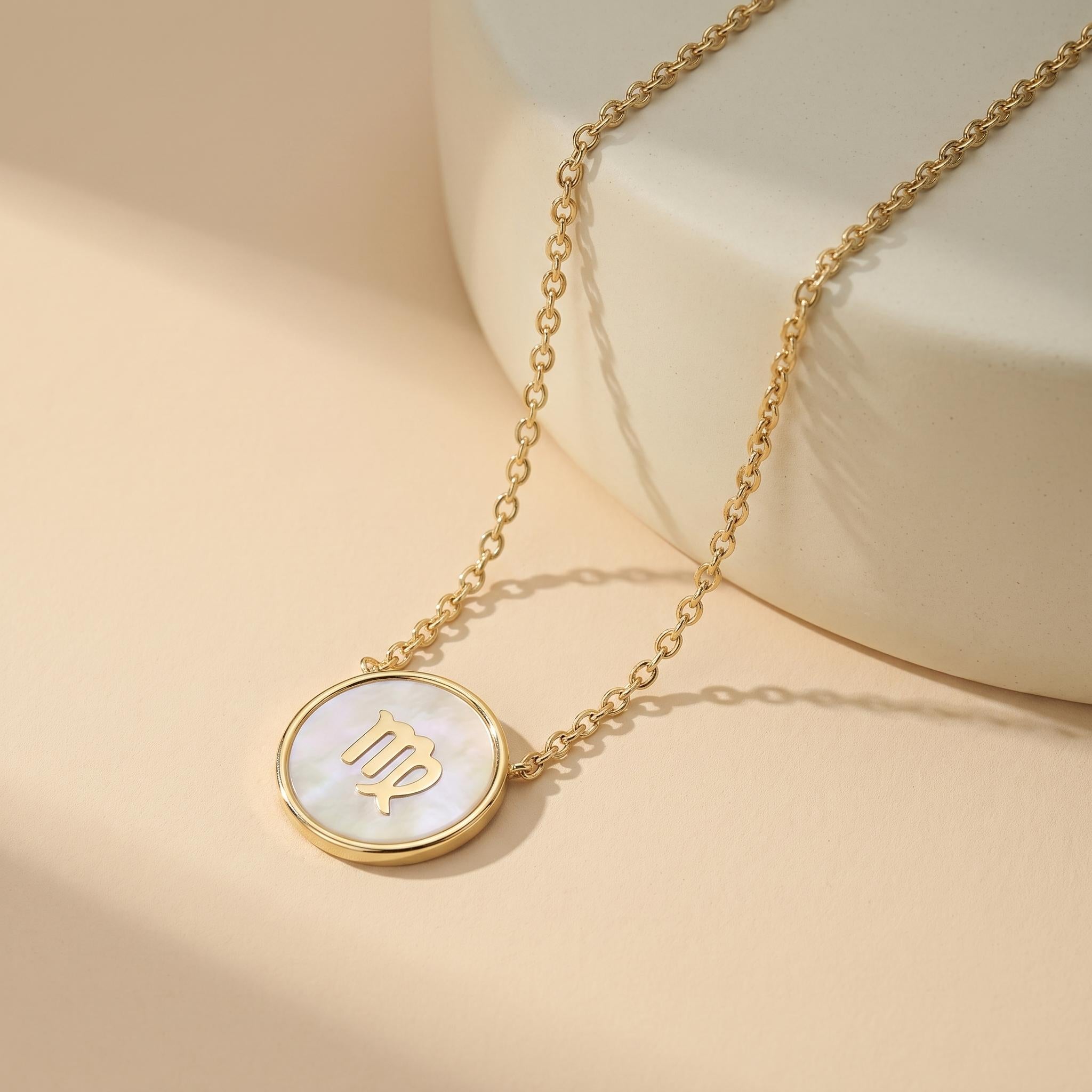 Personalized Zodiac and Initial Gemstone Necklace - S925 Silver