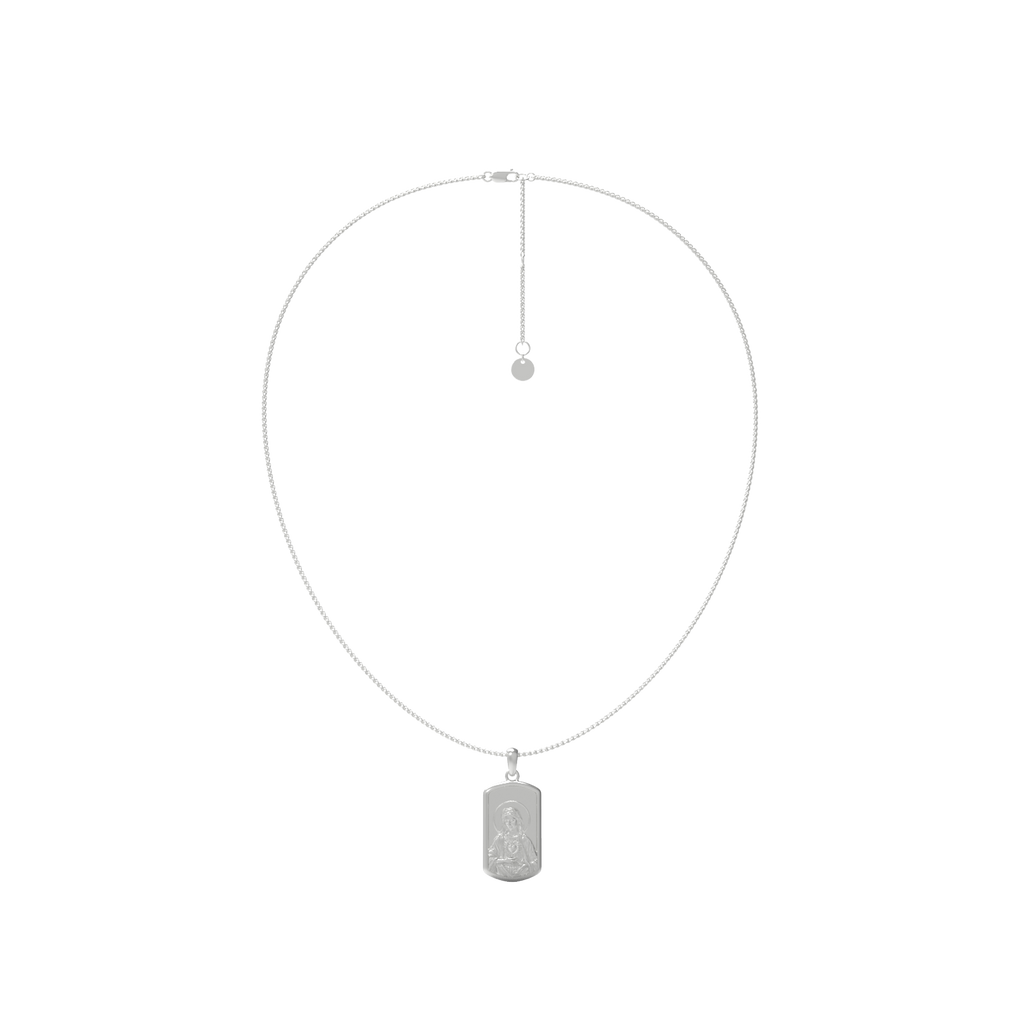 Sancta Icon Necklace | Custom Relief Necklace Faith Pendant | Engraved Medallion Spiritual Jewelry SN017C