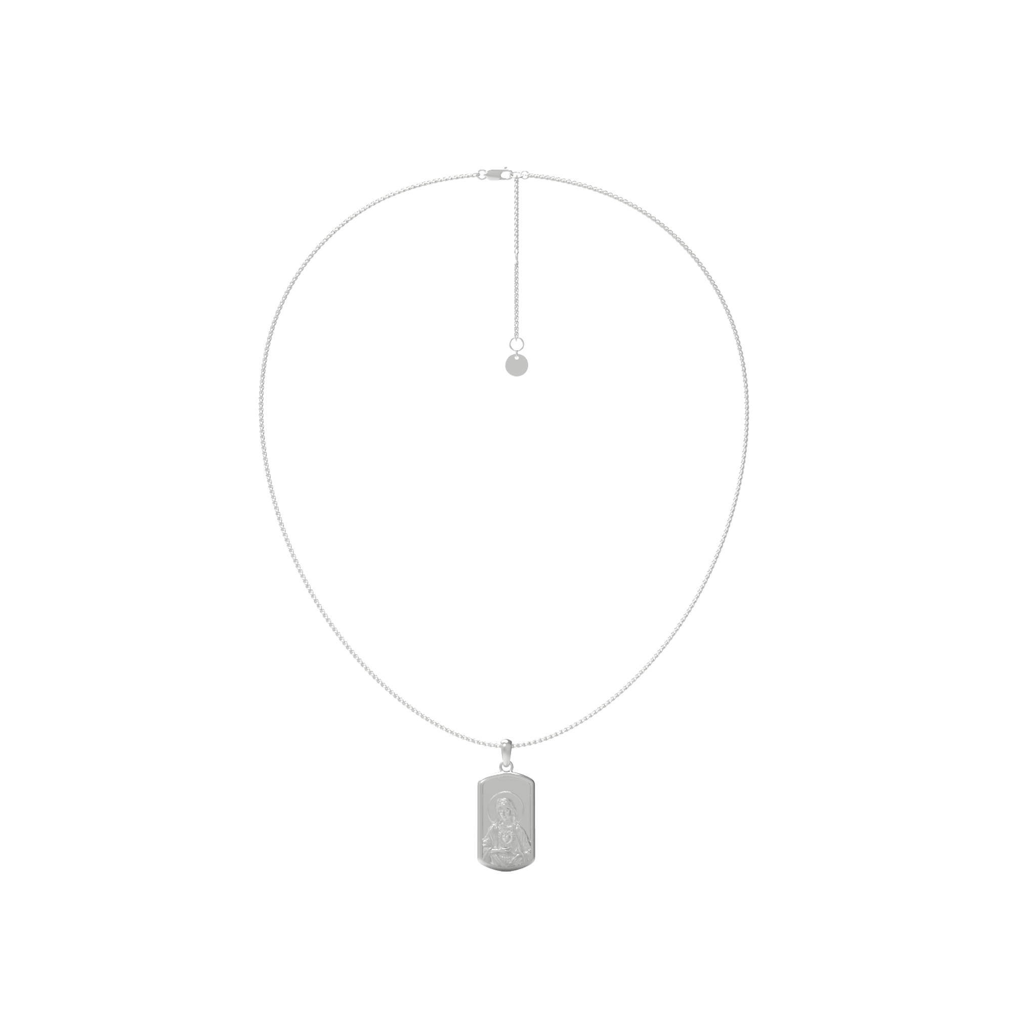 Sancta Icon Necklace | Custom Relief Necklace Faith Pendant | Engraved Medallion Spiritual Jewelry SN017C