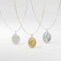 Custom Photo Engraved Necklace – 18K Gold Plated Oval Portrait Pendant, Personalized 3D Relief Memorial Necklace Gift for Men and Women