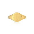 Personalized Monogram Signet Ring | Custom Engraved Initial Ring, Round Gold Minimalist Name Ring for Women and Men