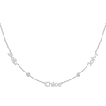 Family Name Necklace with Bezel Stone Accents