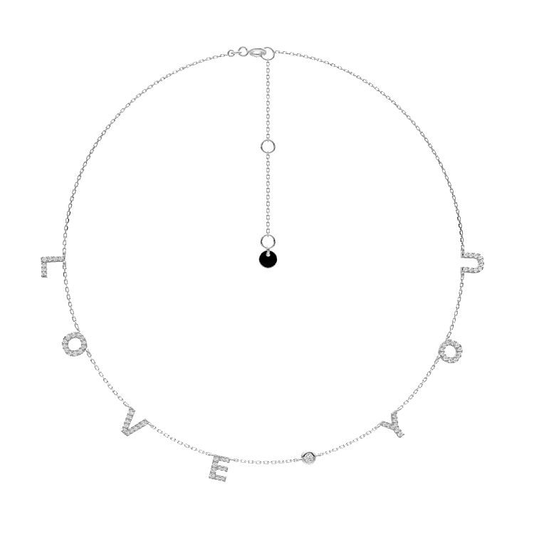 Personalized Word Necklace with Sparkle Letters