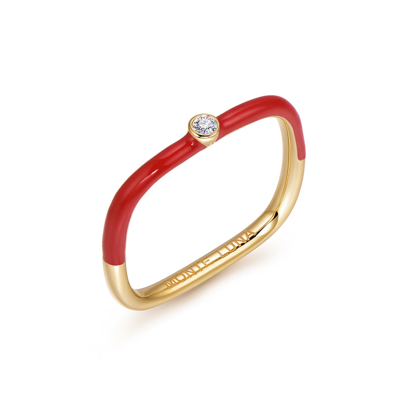Limitless Color Enamel Ring-925 Sterling Silver Ring with Lab Grown Diamond