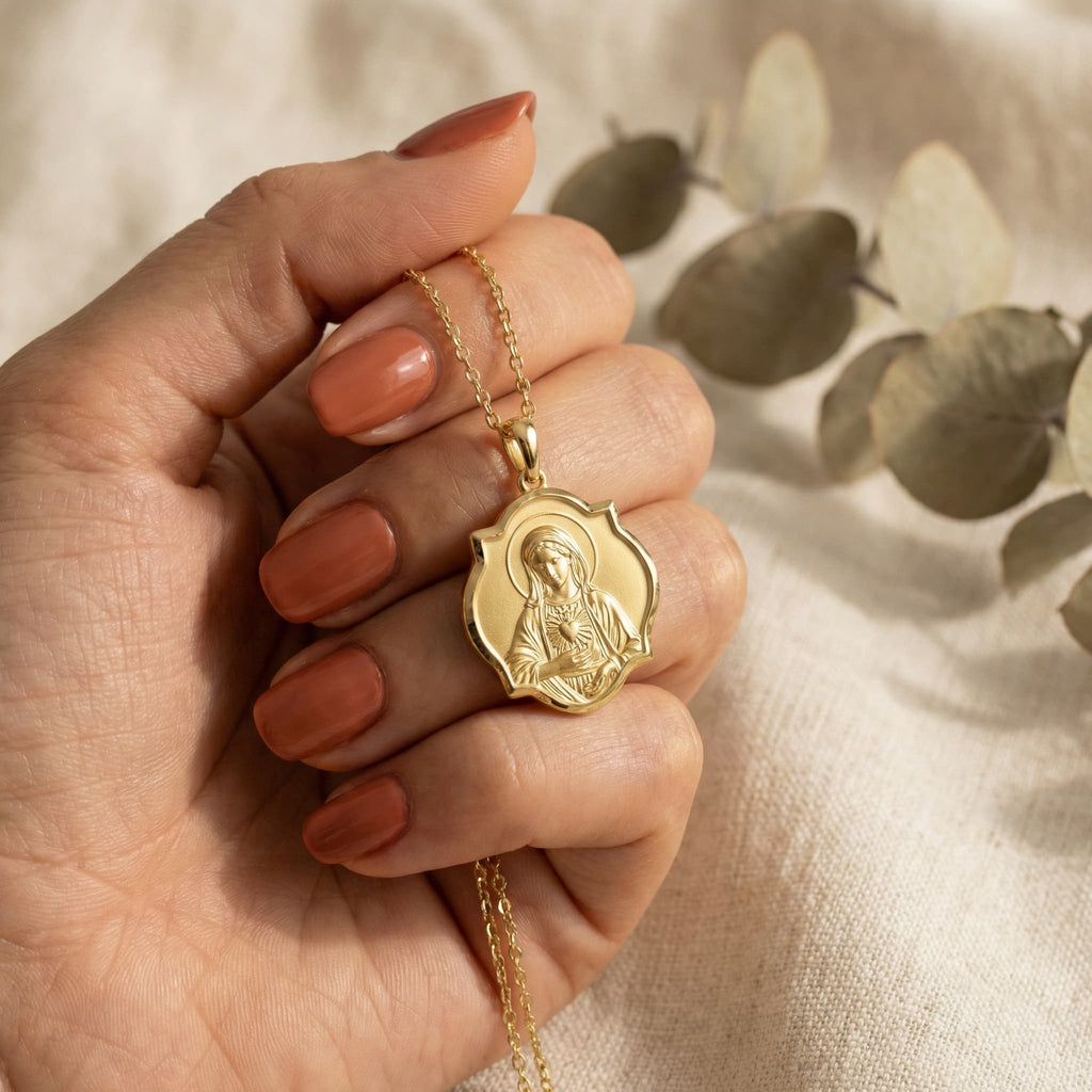 Custom Relief Necklace – Engraved Medallion Photo Pendant, Faith and Memorial Jewelry