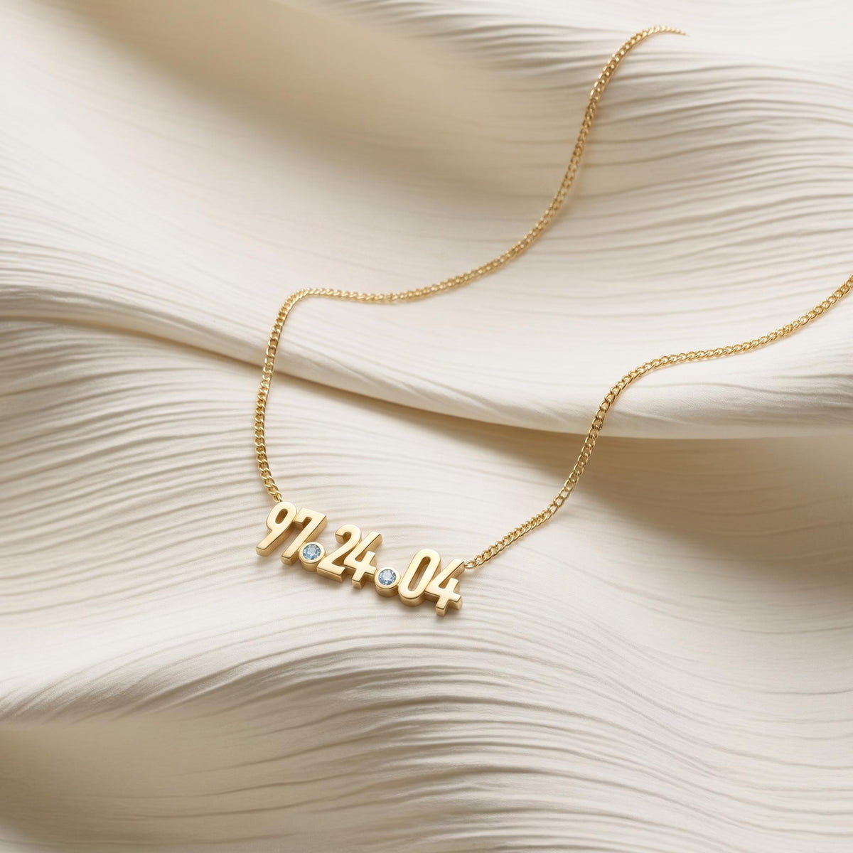 Personalized Birthstone Number Necklace - S925 Sterling Silver
