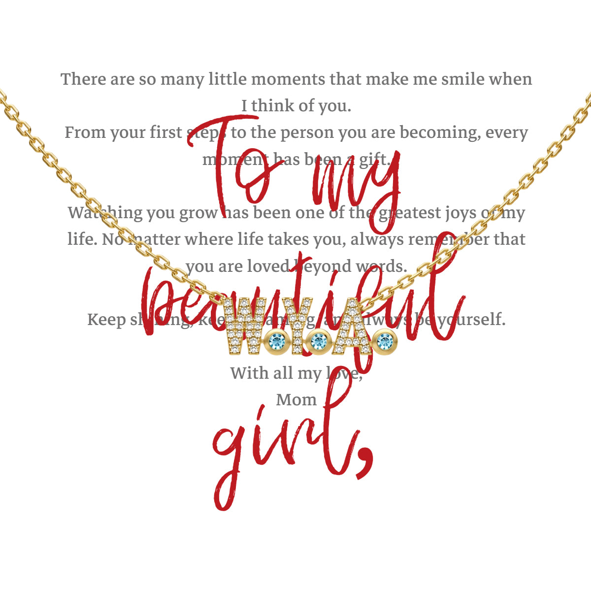 Personalized Name and Birthstone Necklace-S925 Sterling Silver