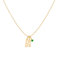 Collier prénom et pierre de naissance personnalisés | Bijoux breloques personnalisés SN023BR