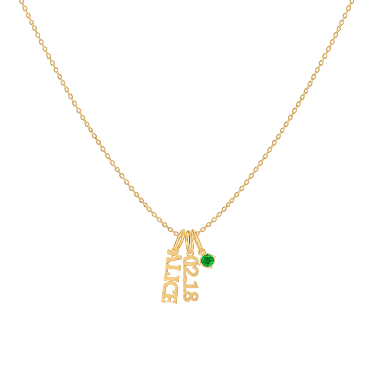 Personalized Name and Birthstone Necklace - Custom Charm Jewelry