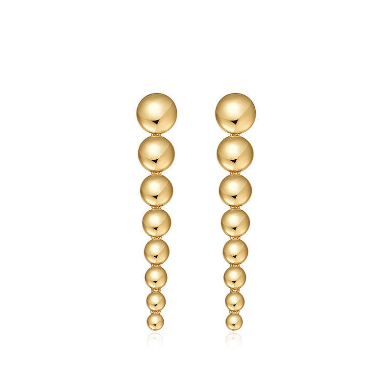 Sculptural Long Drop Earrings - 18K Gold Plated Sterling Silver