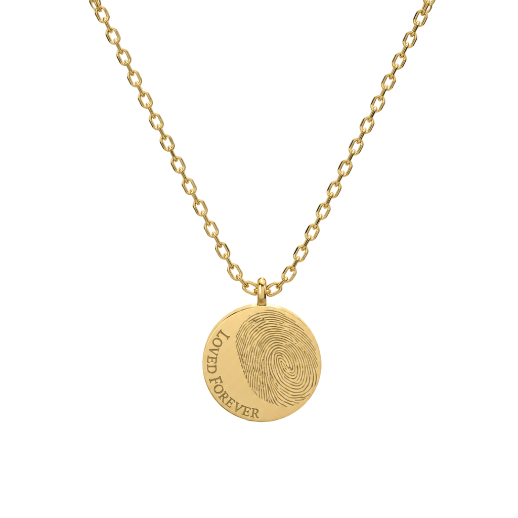 Personalized Fingerprint Keepsake Necklace – Custom Engraved Pendant
