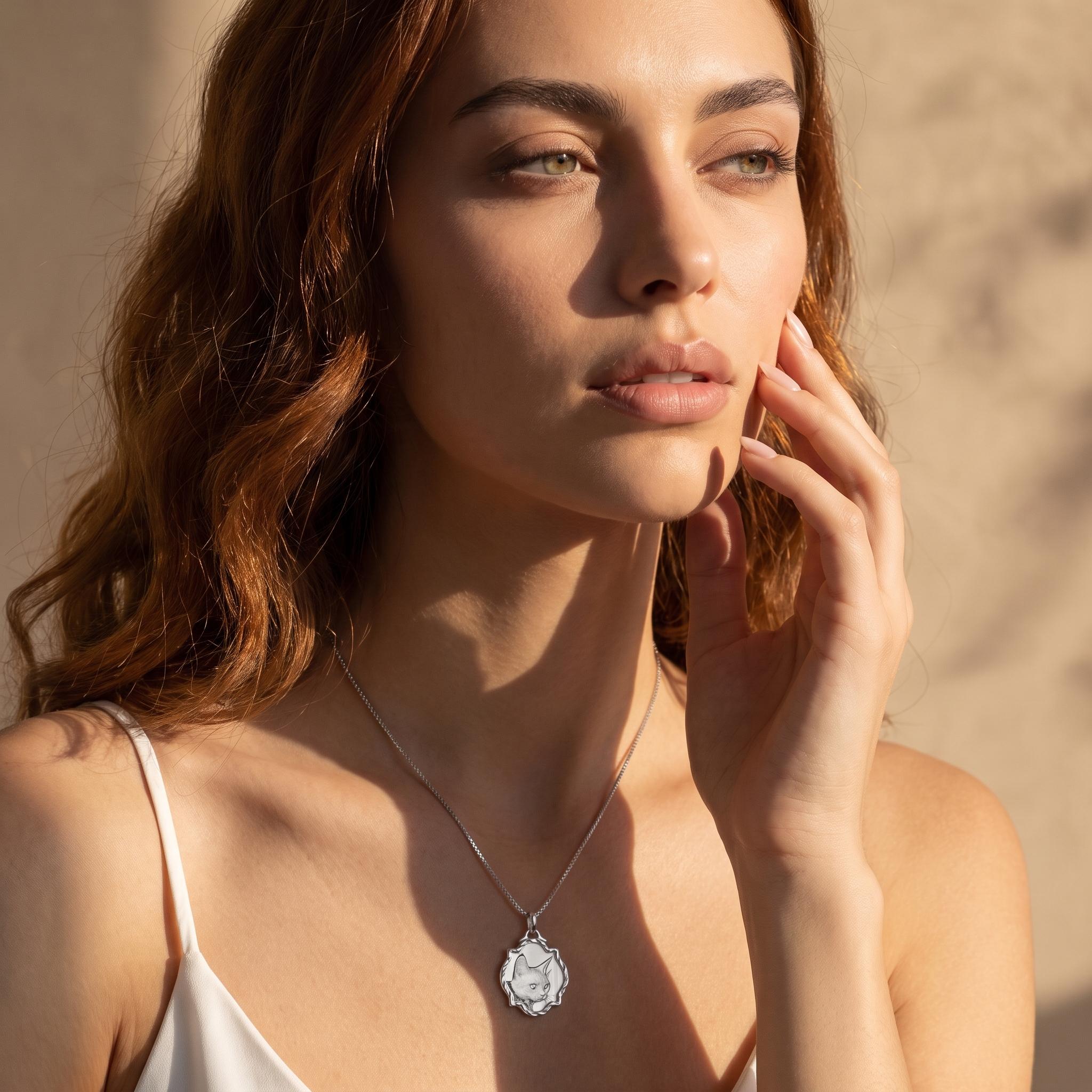Pet Photo Relief Necklace-925 Sterling Silver