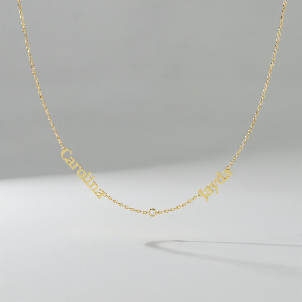Linked by Love – Name Necklace with Emotional Spark SN014BR