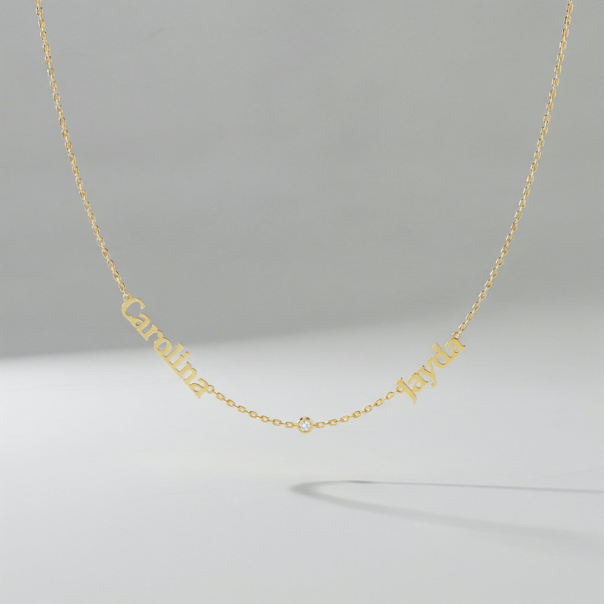 Linked by Love – Name Necklace with Emotional Spark SN014BR
