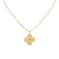 Personalized Four Leaf Clover Necklace – Custom Birthstone Pendant 18K Gold Plated