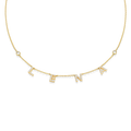 Personalized Spaced Letter Necklace | Custom Name Necklace in Gold or White Gold with Diamond Accent