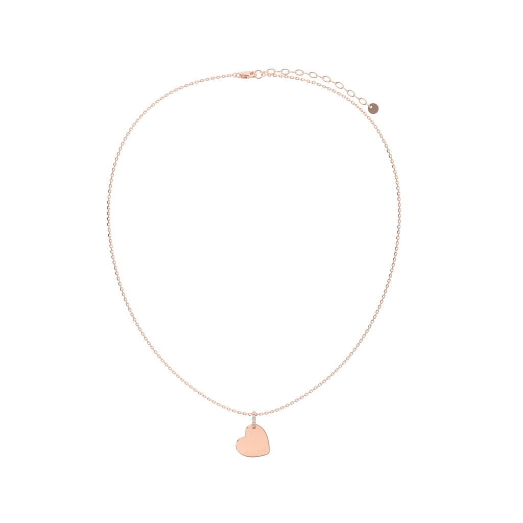 Personalized Charm Necklace – Custom Engraved Photo, Fingerprint & Message Pendant 18K Rose Gold Plated Silver SS25N001H