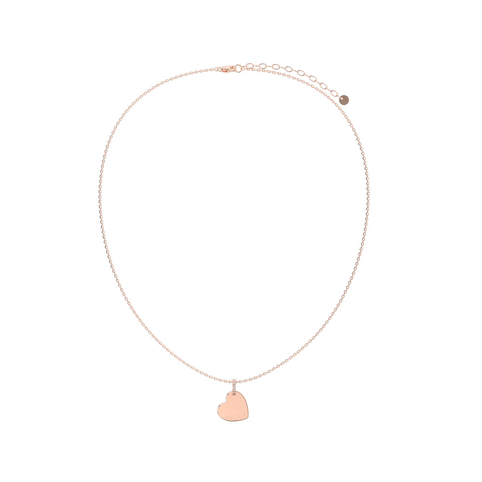 Personalized Charm Necklace – Custom Engraved Photo, Fingerprint & Message Pendant 18K Rose Gold Plated Silver SS25N001H