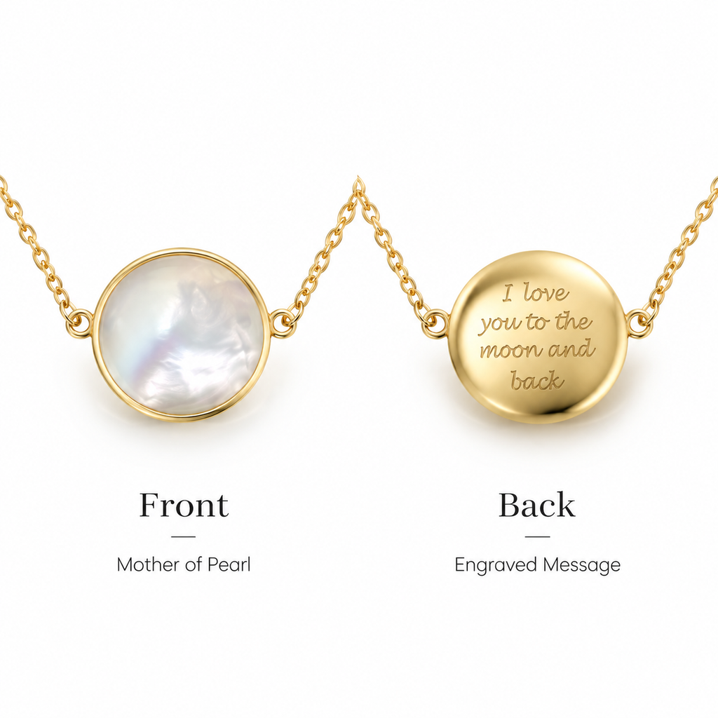 Mother of Pearl Necklace -18K Gold Plated Sterling Silver