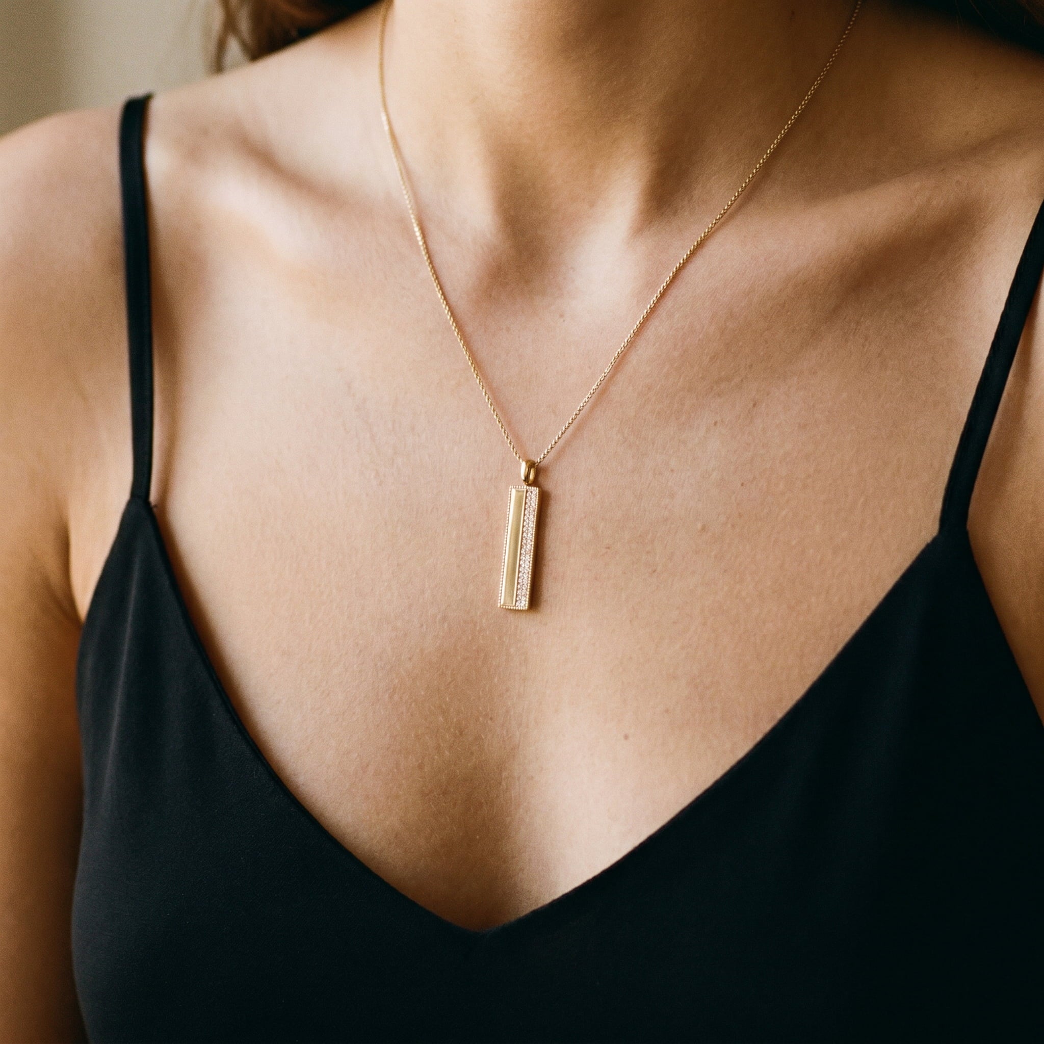 Personalized Fingerprint Bar Necklace