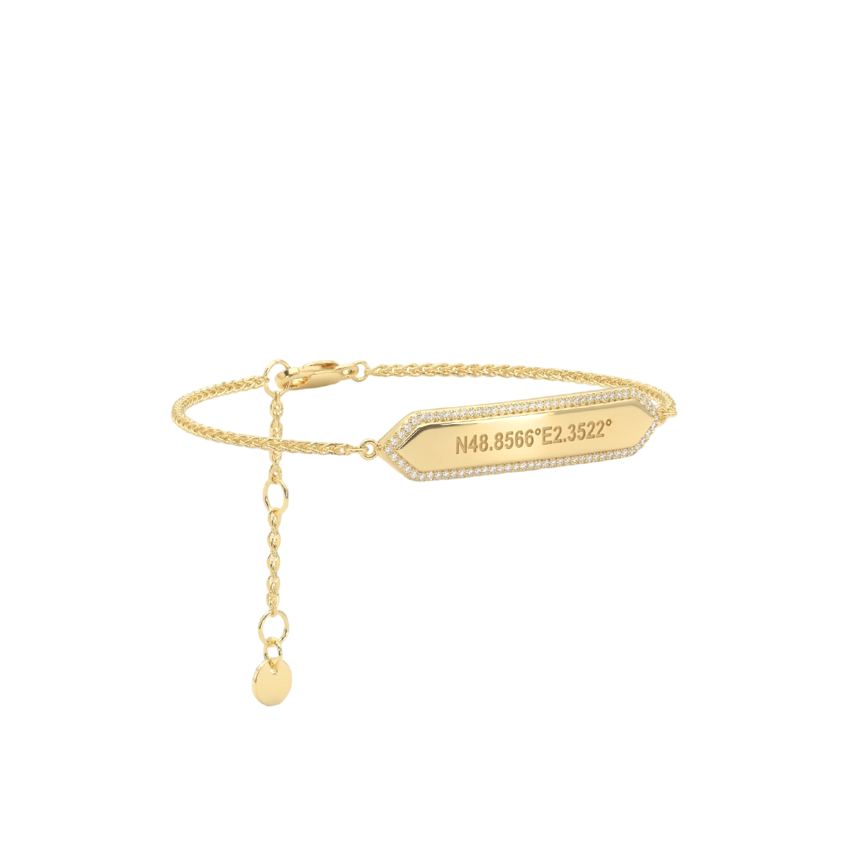 Custom ID Bar Bracelet – Engraved Swap Bar Chain Bracelet in 18K Gold Plated Silver