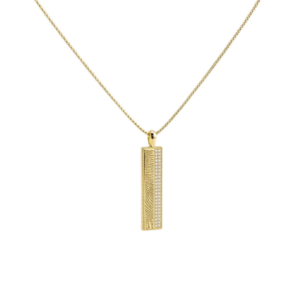 Personalized Fingerprint Bar Necklace