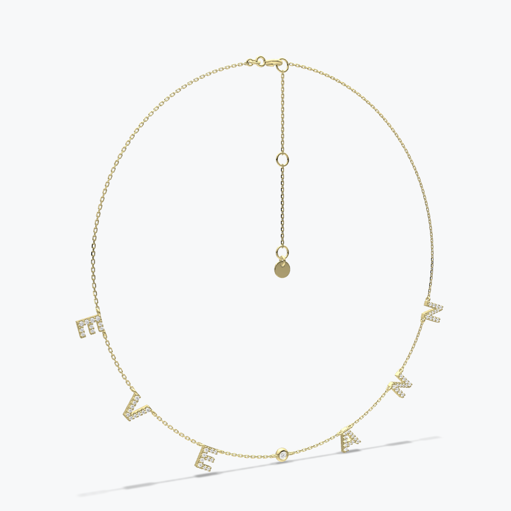 Personalized Sparkle Spaced Letter Necklace