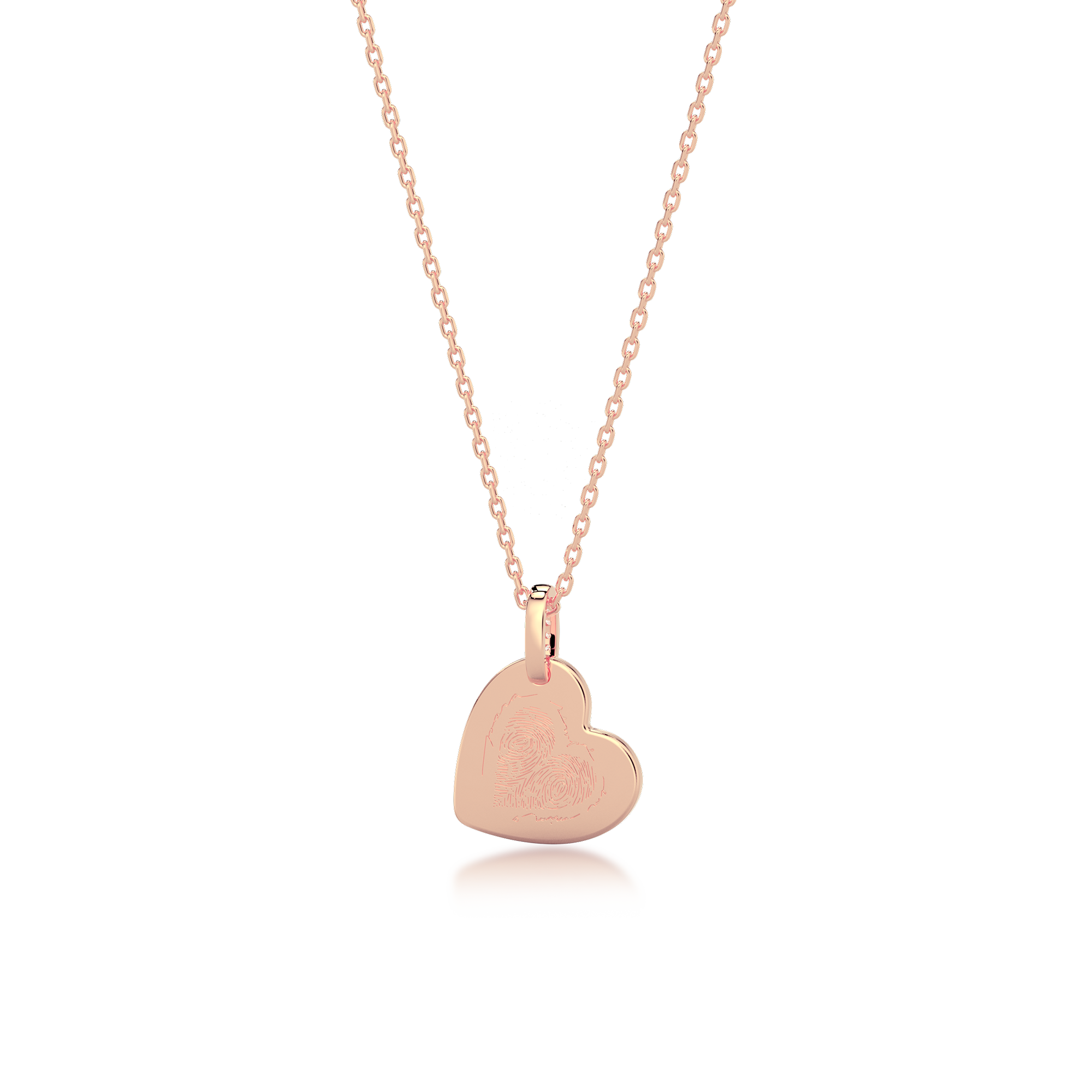 Personalized Charm Necklace – Custom Engraved Photo, Fingerprint & Message Pendant 18K Rose Gold Plated Silver SS25N001H