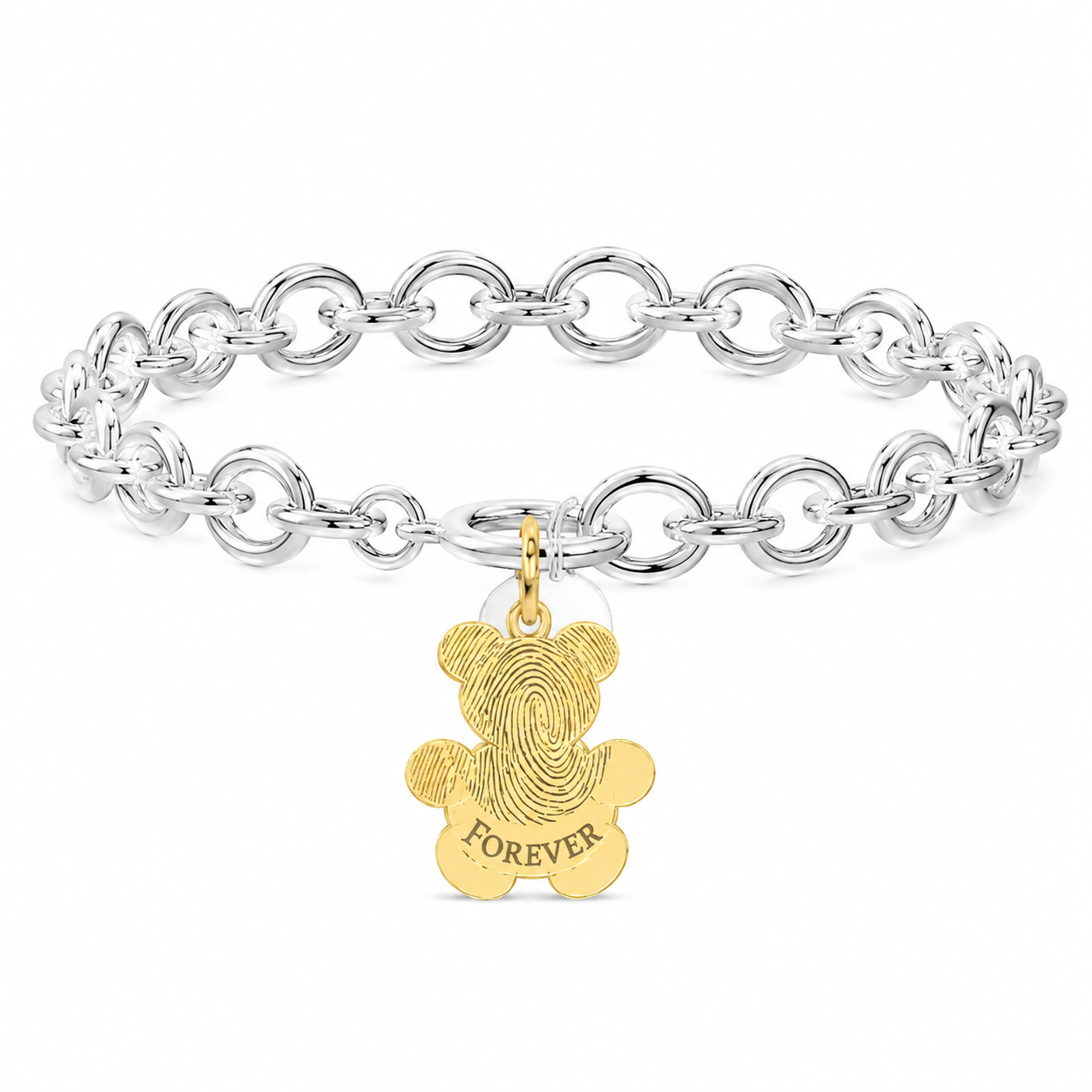 Teddy Bear Fingerprint Bracelet – Personalized Keepsake