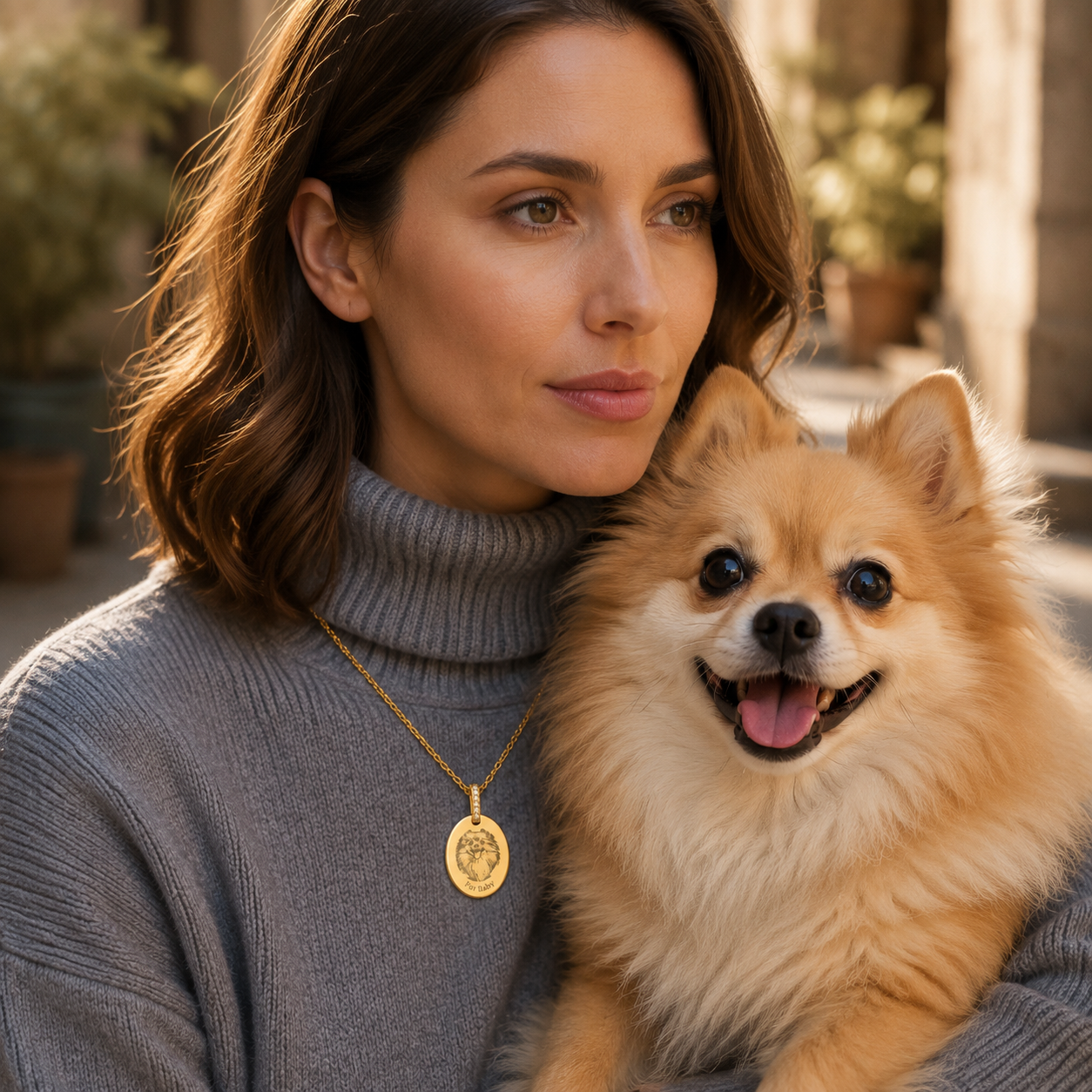 Personalized Pet Portrait Necklace-s925 sterling silver