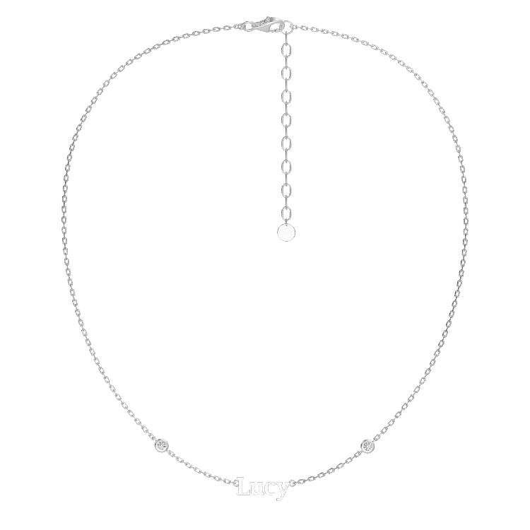 Personalized Name Necklace with Bezel Stone Accents