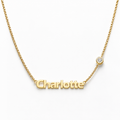 Personalized Name Necklace with Bezel Stone Accents