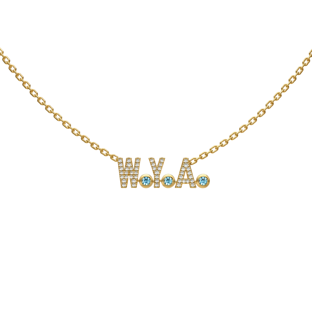 Personalized Name and Birthstone Necklace-S925 Sterling Silver