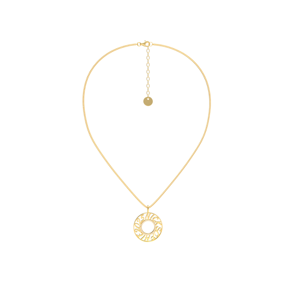 Personalized Circle Name Necklace – Custom Engraved Name Pendant with Pavé Center Ring, Eternity Circle Necklace Gift for Her
