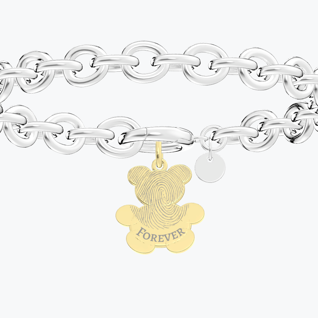 Teddy Bear Fingerprint Bracelet – Personalized Keepsake
