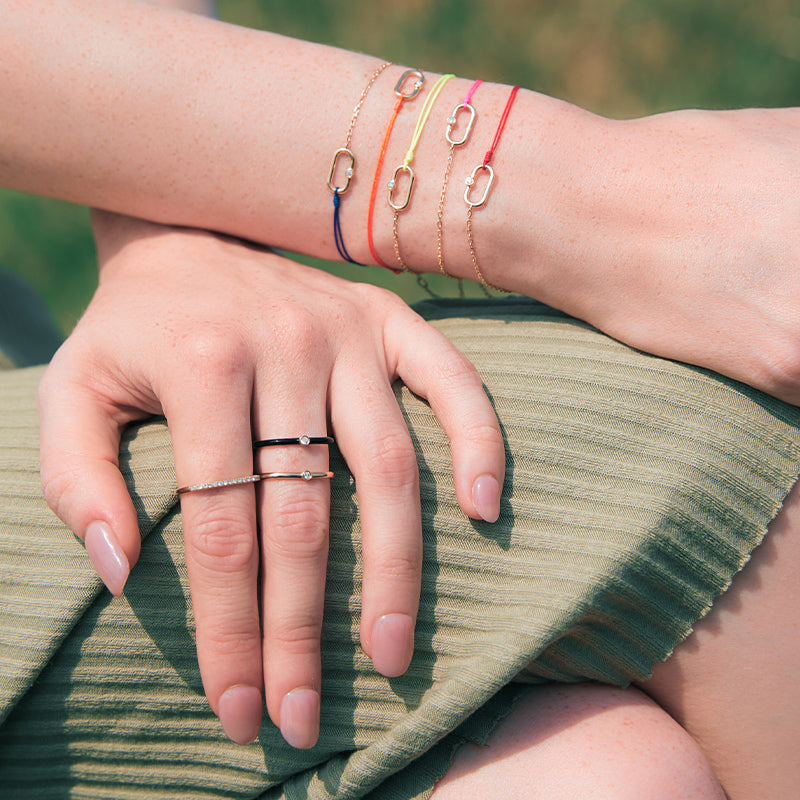 Geometric Link Lab Grown Diamond Bracelet