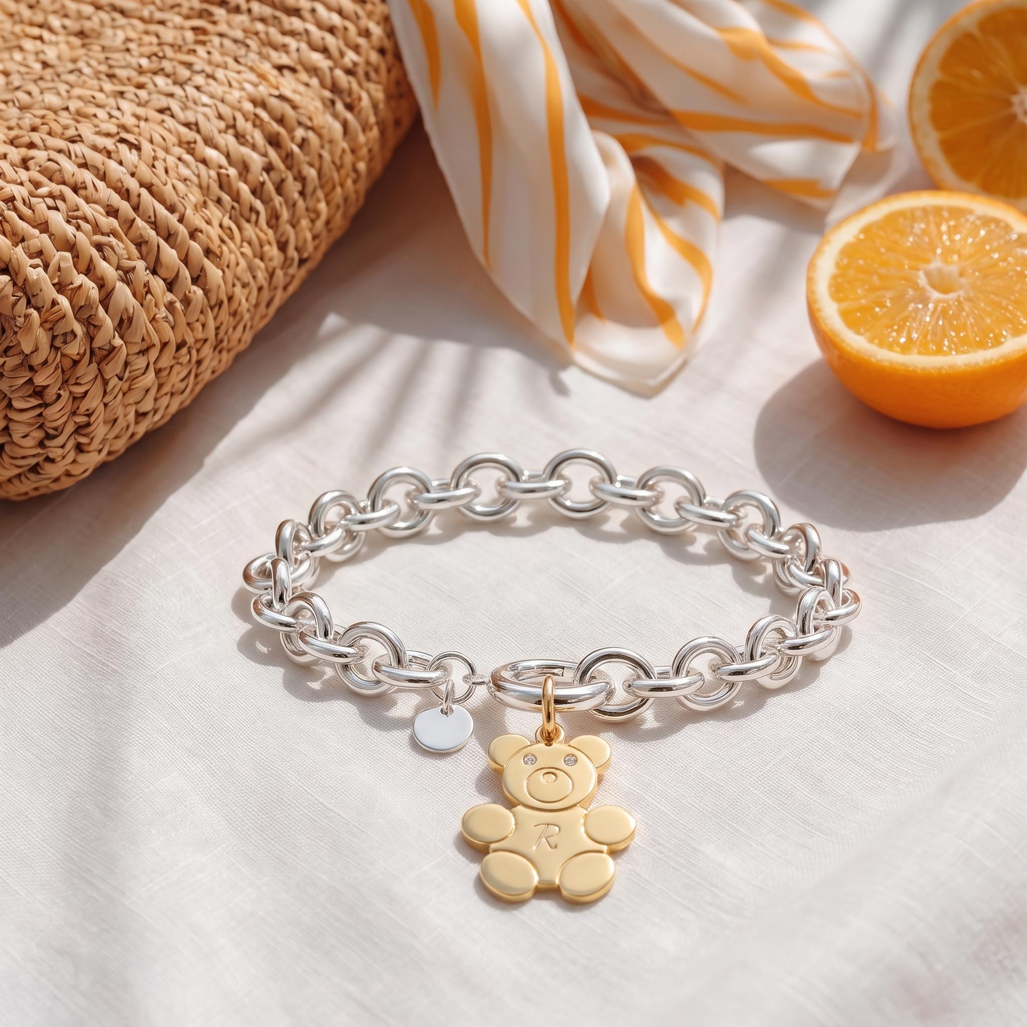 Teddy Bear Fingerprint Bracelet – Personalized Keepsake