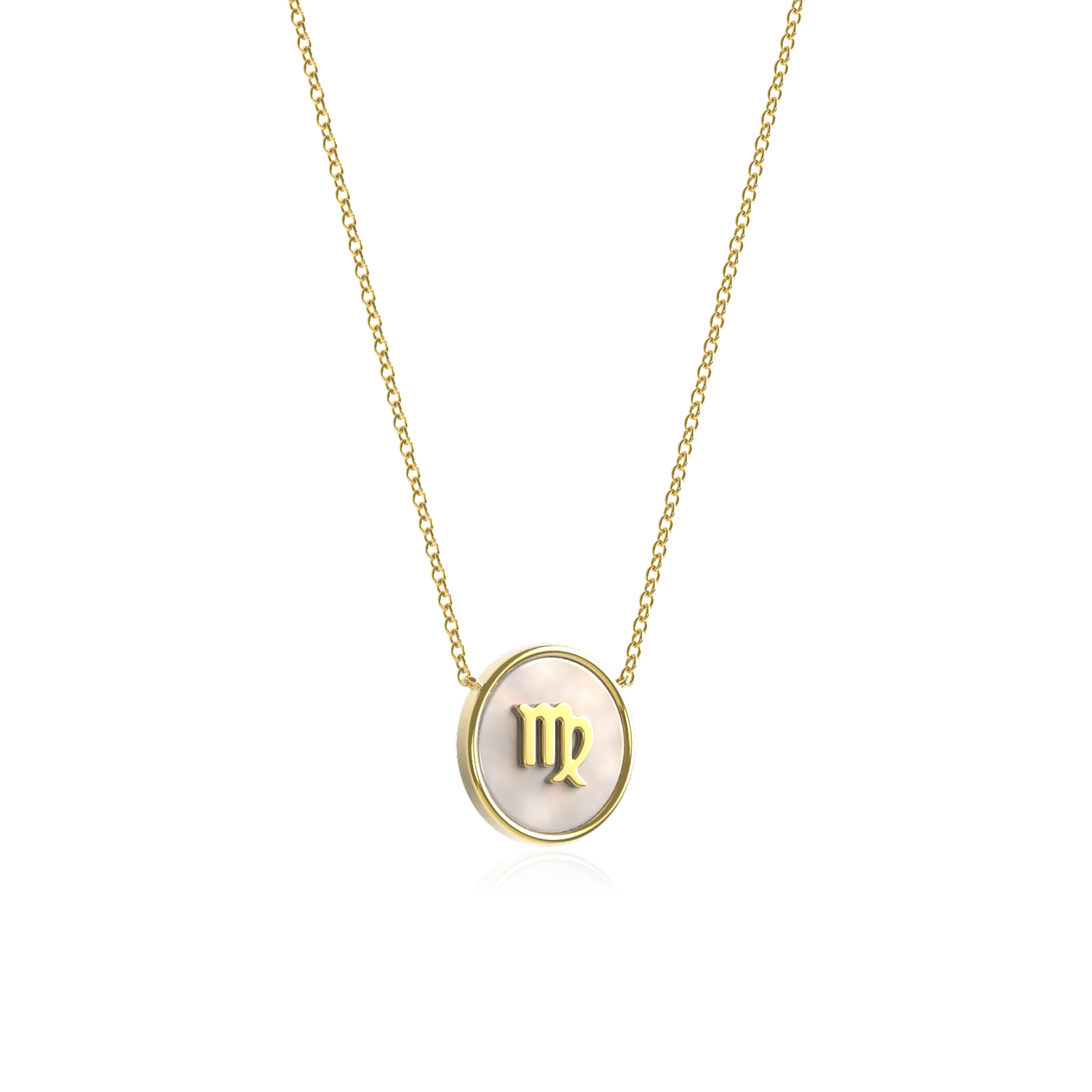 Personalized Zodiac and Initial Necklace | Engraved Gemstone Pendant in Malachite, Mother of Pearl or Red Agate