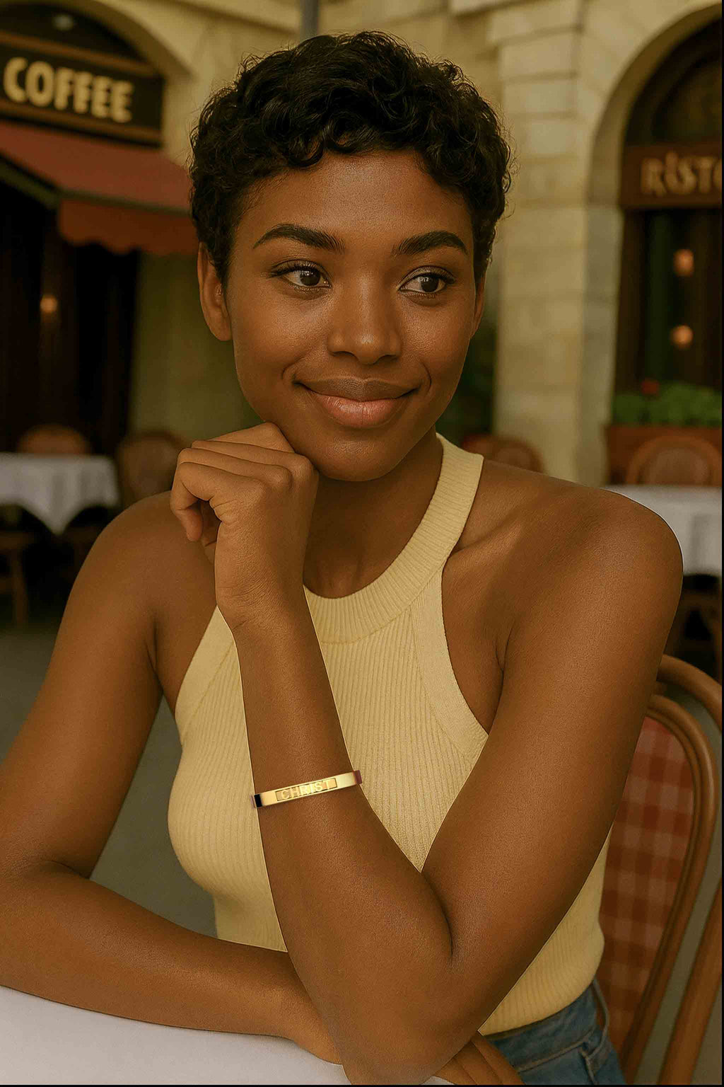 Modular Letter Cuff Bracelet | Personalized Name Bangle, 18K Gold Plated Adjustable Jewelry