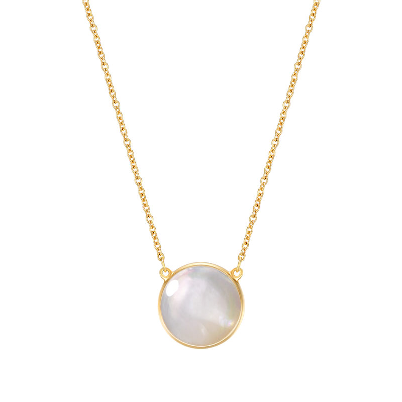 Mother of Pearl Pendant Necklace – 925 Sterling Silver