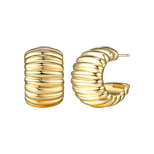 Lightweight Sculptural Stud Earrings – 18K Gold Plated Sterling Silver