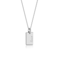 Pendentif rectangulaire plaqué rhodium, gravable, SP003