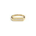 Personalized Pave Signet Ring – Engraved Love Ring 18K Gold Plated SR011