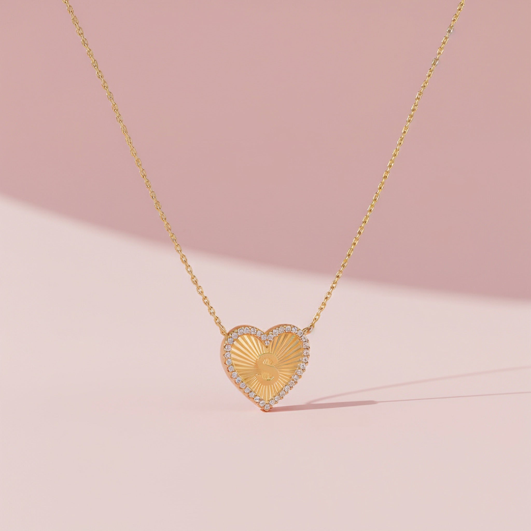 Personalized Heart Initial Necklace for Women – 18K Gold Plated Letter Pendant with Custom Back Engraving