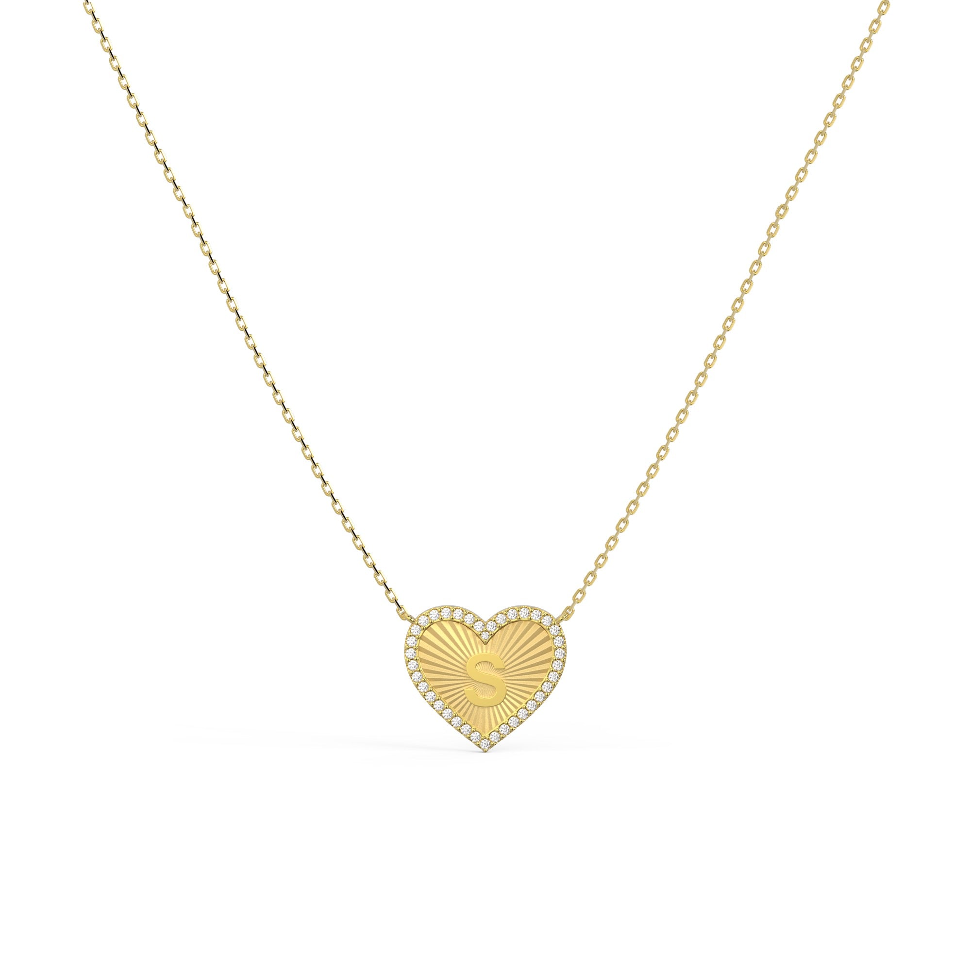 Personalized Heart Initial Necklace for Women – 18K Gold Plated Letter Pendant with Custom Back Engraving