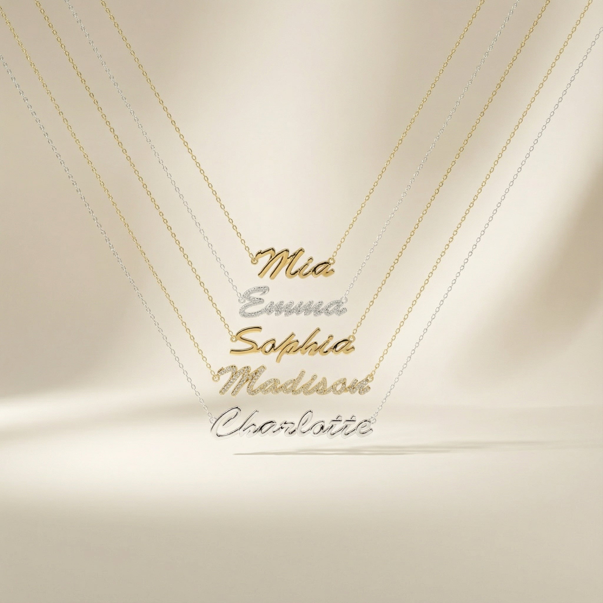 Custom Script Name Necklace – Personalized Signature Name Necklace, 18K Gold Plated Jewelry Gift