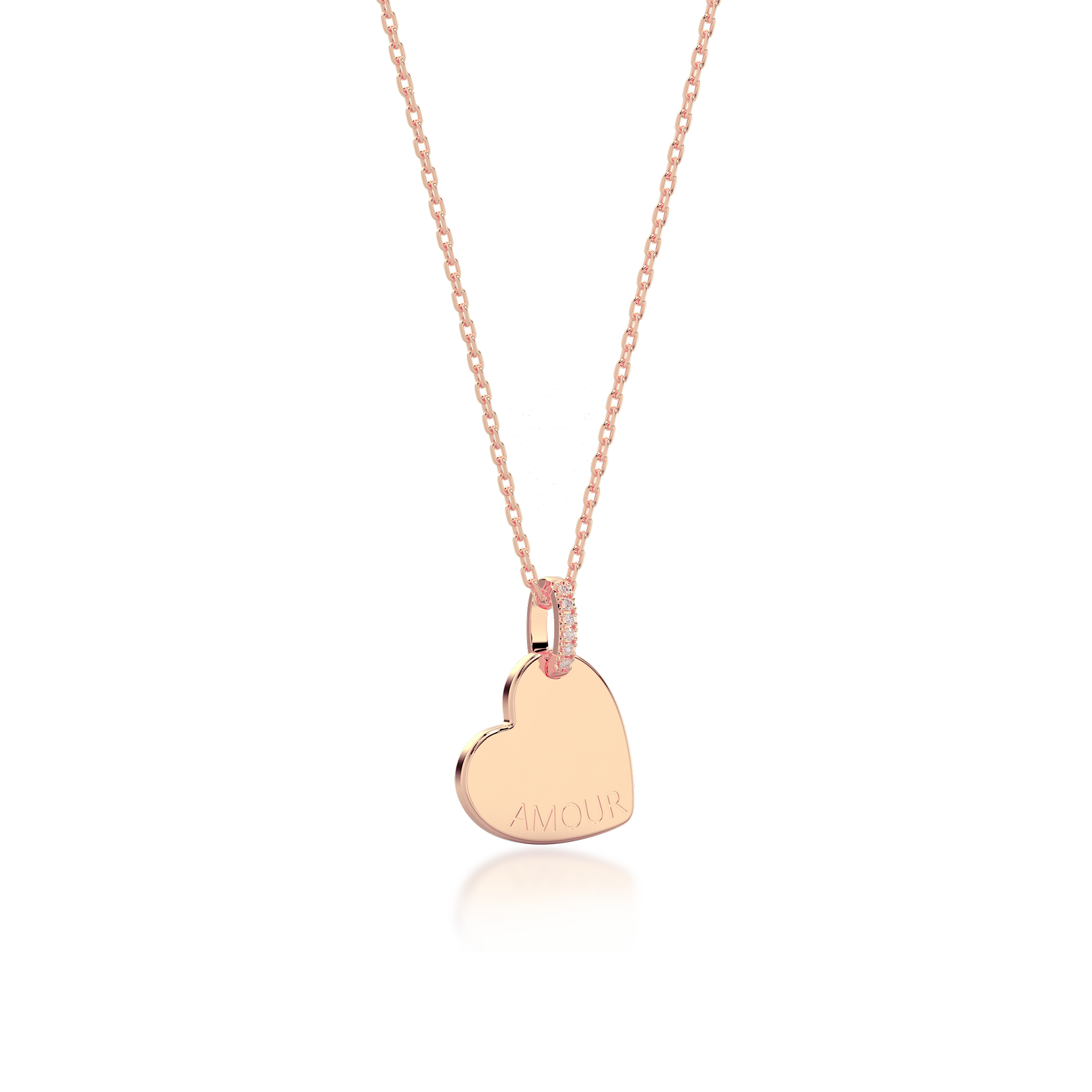 Personalized Charm Necklace – Custom Engraved Photo, Fingerprint & Message Pendant 18K Rose Gold Plated Silver SS25N001H
